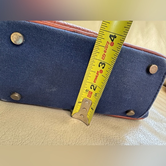 Tommy Bahama Mens Travel Bag Toiletries Navy Blue Leather - Picture 11 of 11